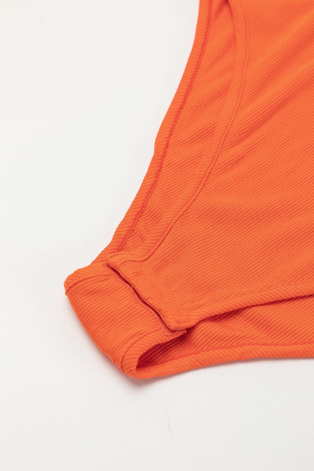 Orange Tiered Ruffled Sleeve Ribbed Knit Bodysuit