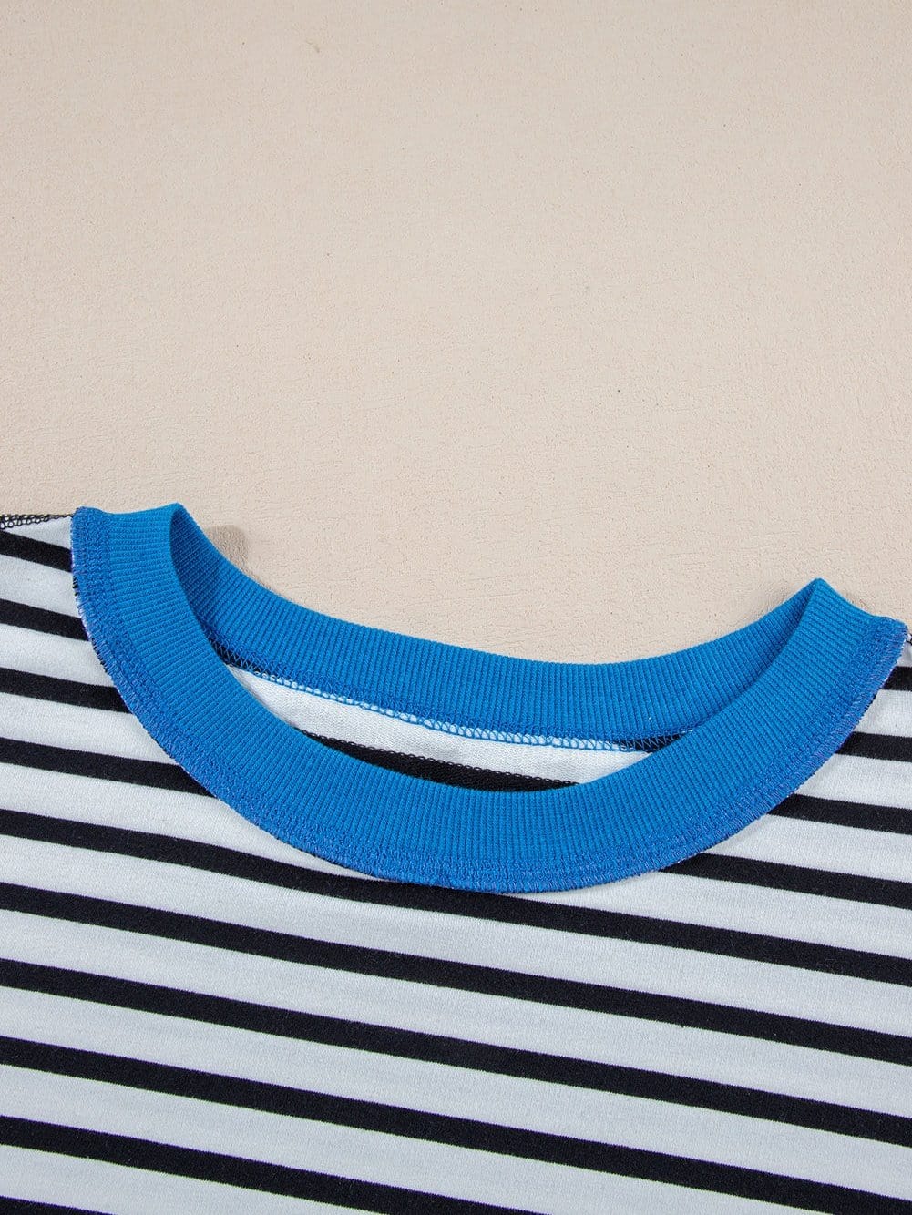 Oversized Black Striped High Low T Shirt with Edgy Exposed Seam