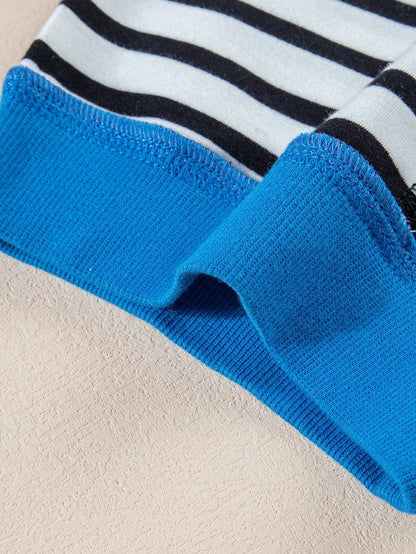 Oversized Black Striped High Low T Shirt with Edgy Exposed Seam