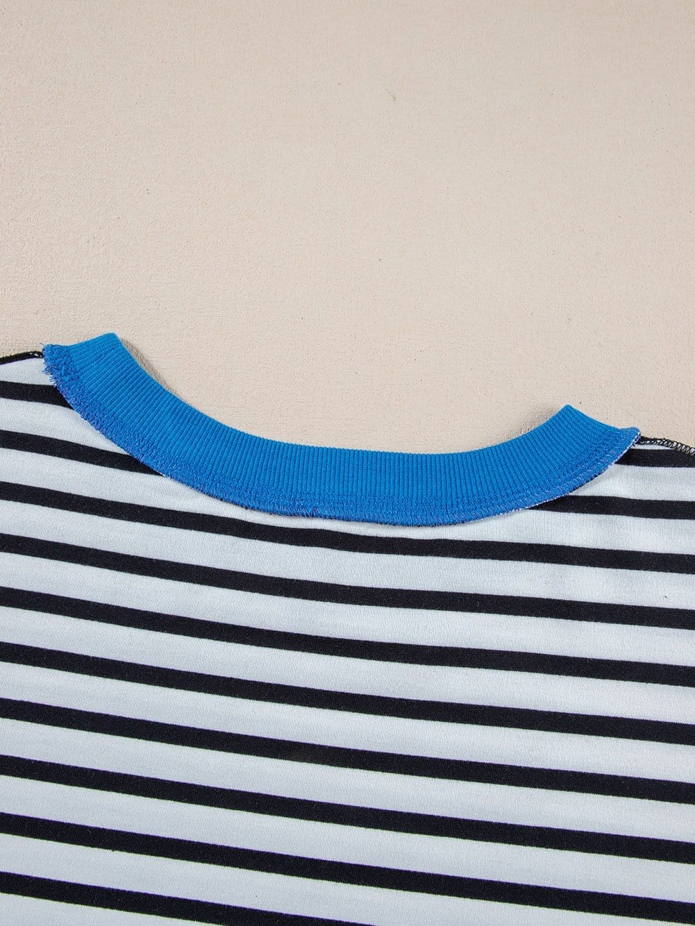 Oversized Black Striped High Low T Shirt with Edgy Exposed Seam