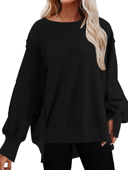 Oversized Crewneck Pullover Workout Long Sleeve Hoodie