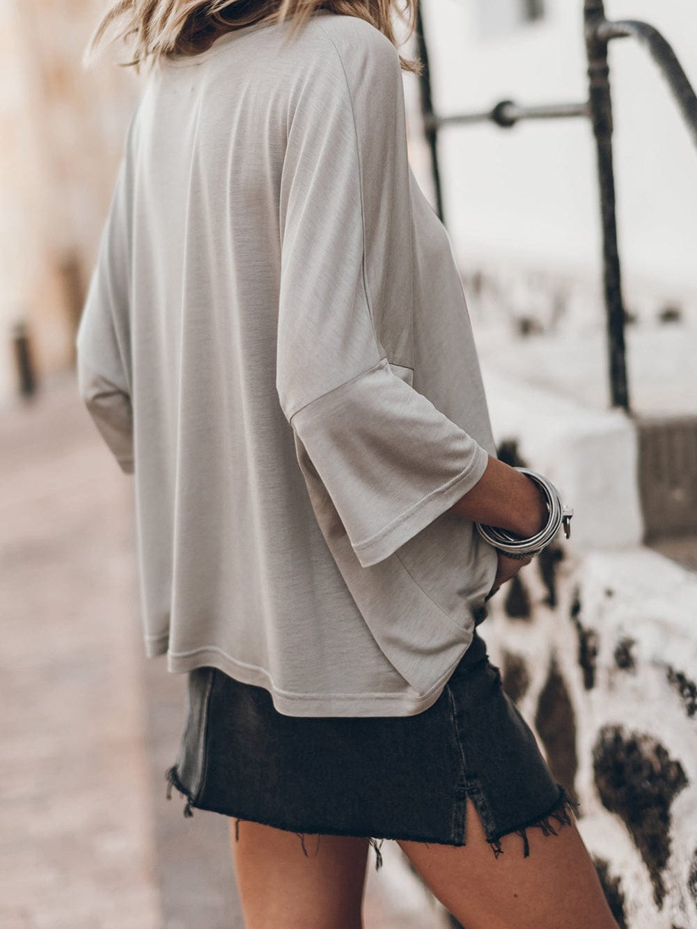 Oversized Heather Grey Relaxed Fit Tee