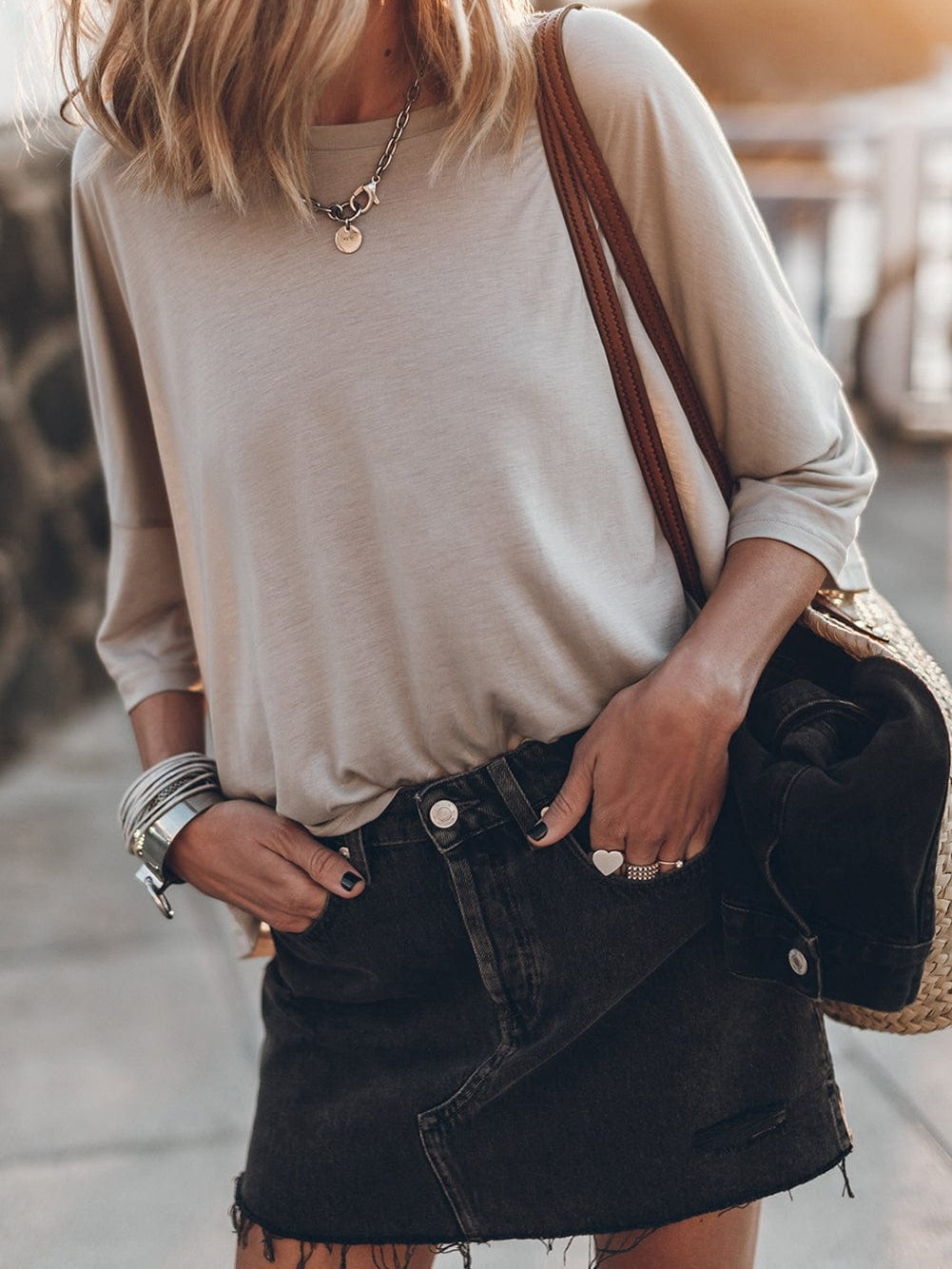 Oversized Heather Grey Relaxed Fit Tee
