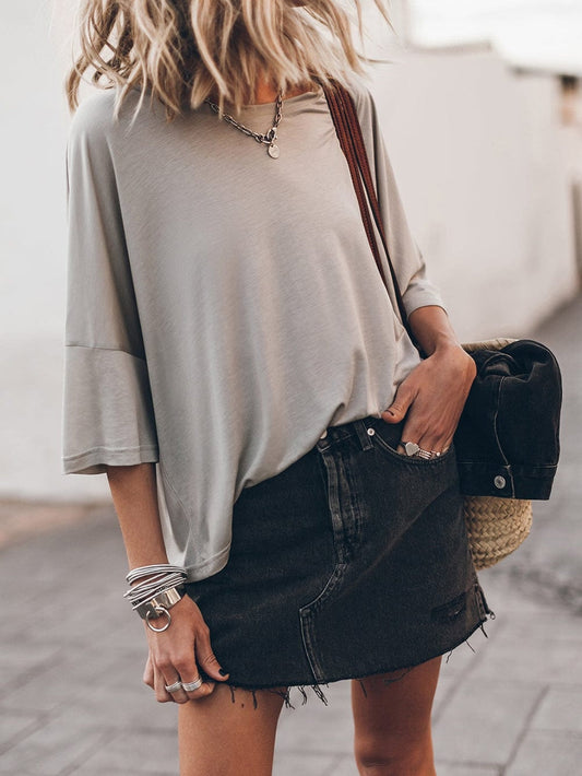 Oversized Heather Grey Relaxed Fit Tee