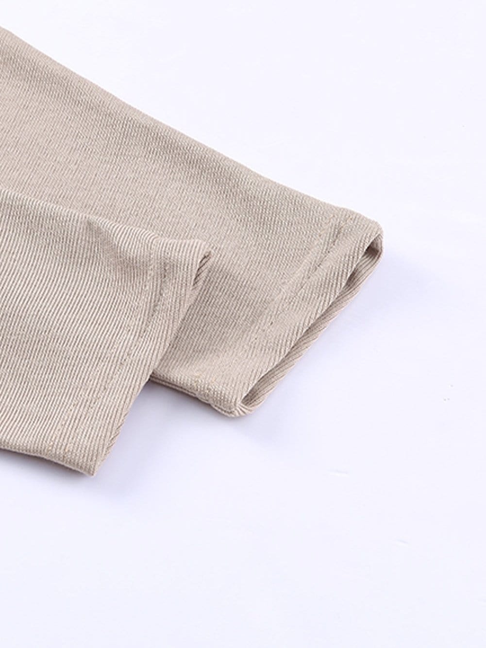 Oversized Khaki Knit Top with Three Quarter Sleeves