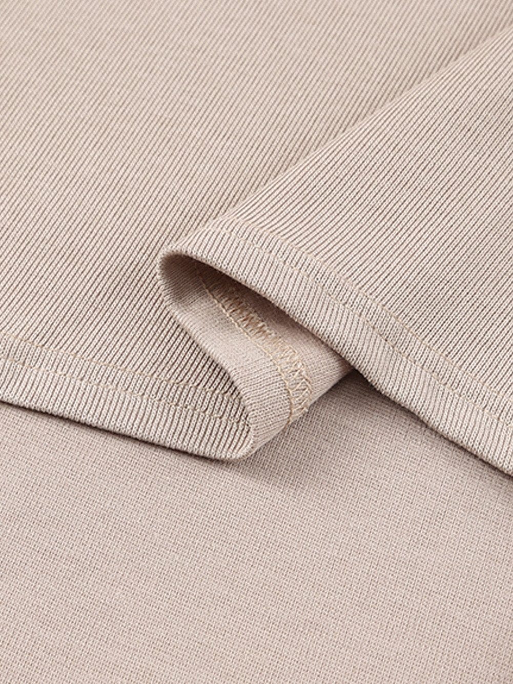 Oversized Khaki Knit Top with Three Quarter Sleeves