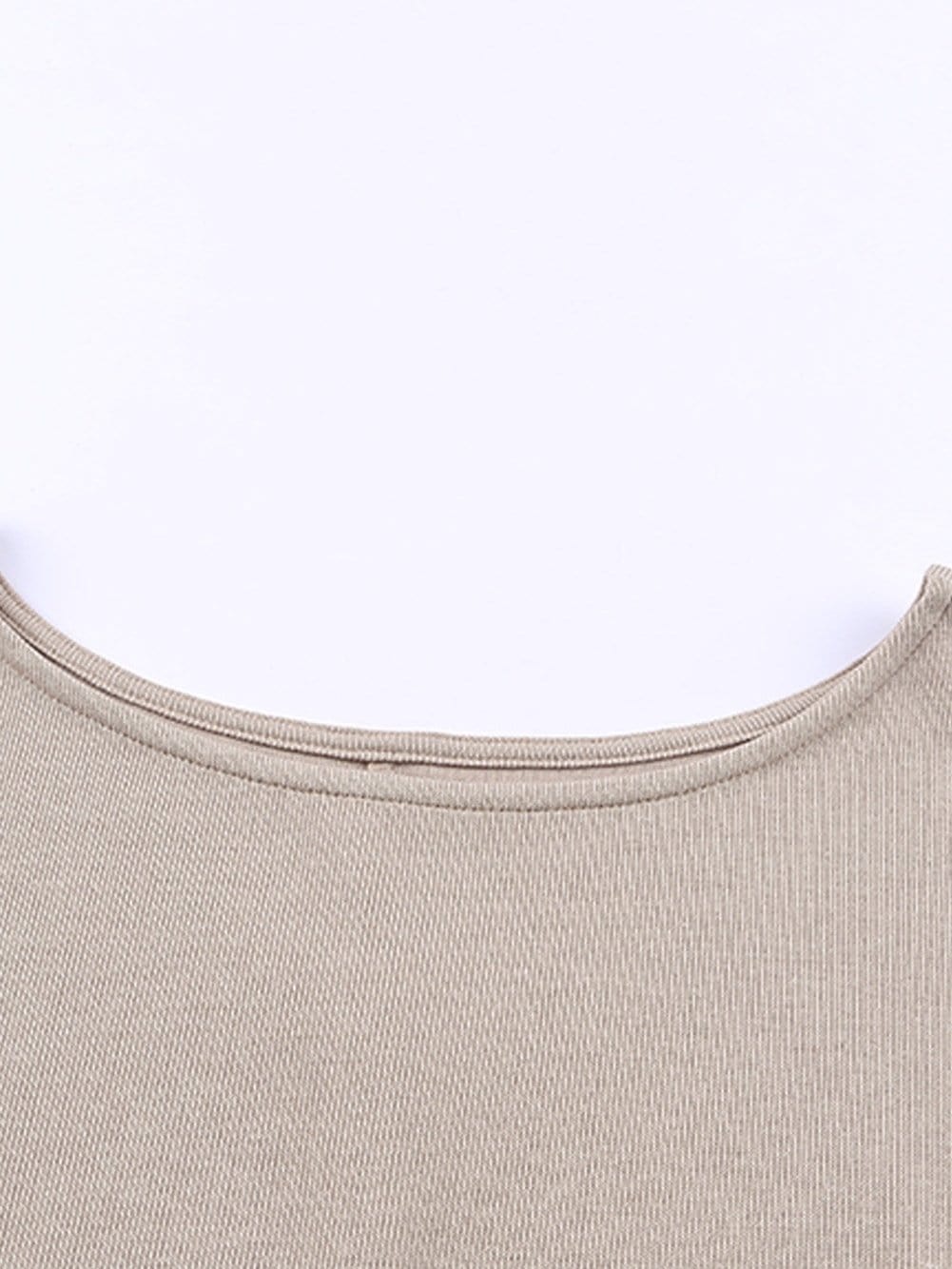 Oversized Khaki Knit Top with Three Quarter Sleeves