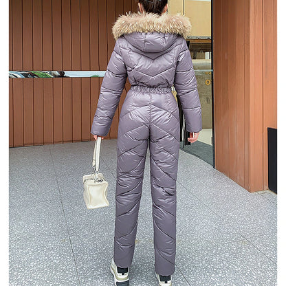 Women's Jumpsuit Ski Suit Outdoor Winter Thermal Warm Windproof Hooded Windbreaker Snow Suit for Skiing Camping / Hiking Snowboarding Ski