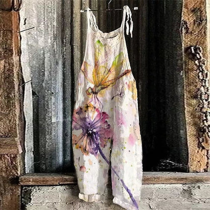 Jumpsuits for Women Print Animal Trug Life Square Neck Casual Daily Holiday Regular Fit Sleeveless Blue Purple Yellow S M L Spring Summer Fall