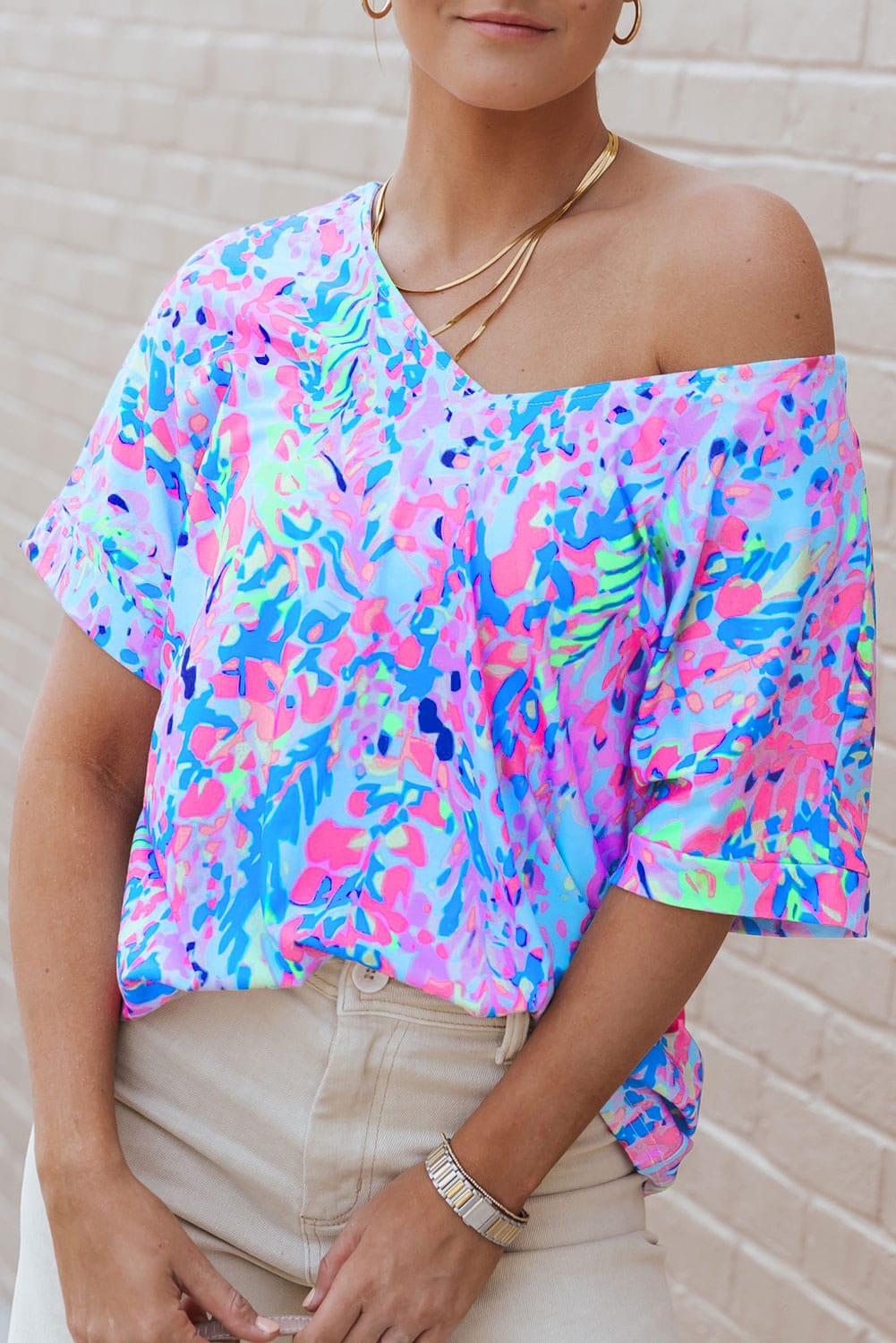 Painted Blossom Flowy Tee