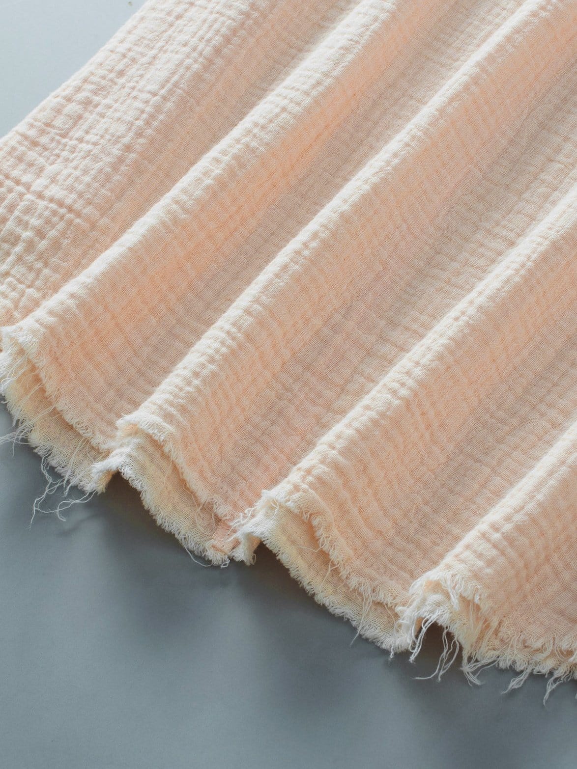 Parchment Textured Button-Up Short Sleeve Top with Raw Edge Hem