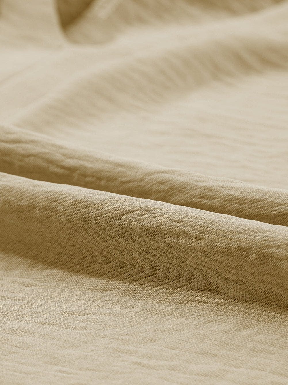 Parchment V Neck Crinkled Blouse with Wide Sleeves