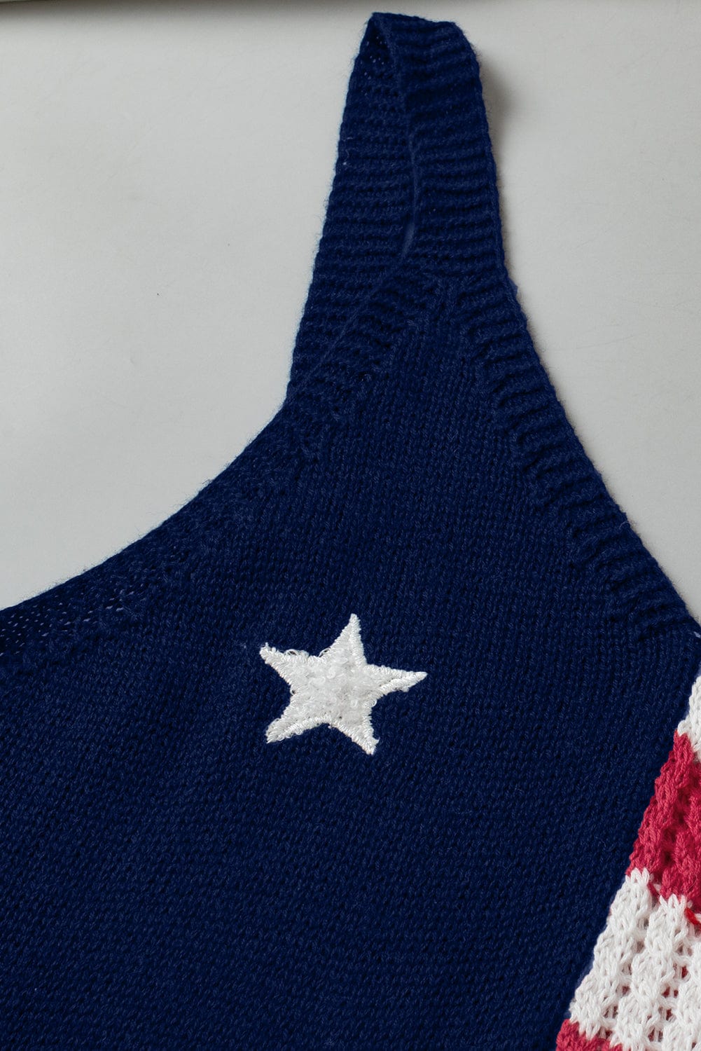 Patriotic Red Striped Star Tank Top