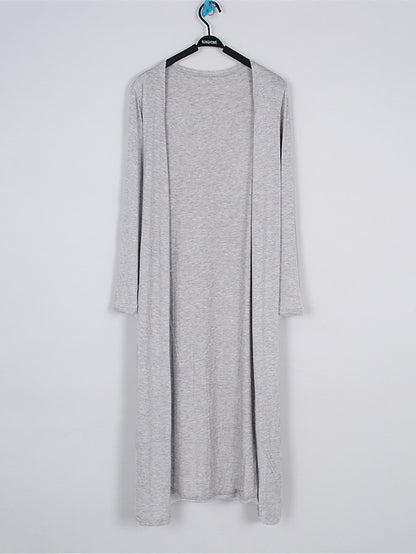 Women's Cardigan Sweater Open Front Ribbed Knit Modal Oversized Summer Fall Long Daily Going out Weekend Stylish Casual Soft Long Sleeve Solid Color Black White Yellow One-Size