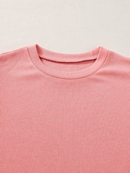 Peach Blossom Floral Ruffle Sleeve Blouse