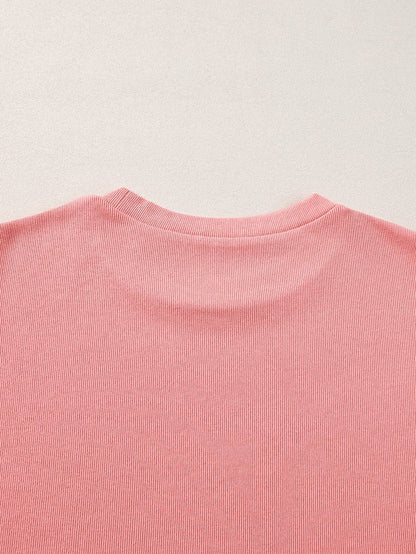 Peach Blossom Floral Ruffle Sleeve Blouse