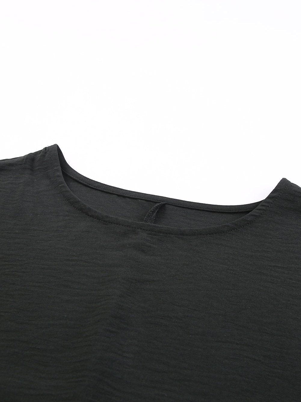 Petite Black Smocked Sleeve Blouse