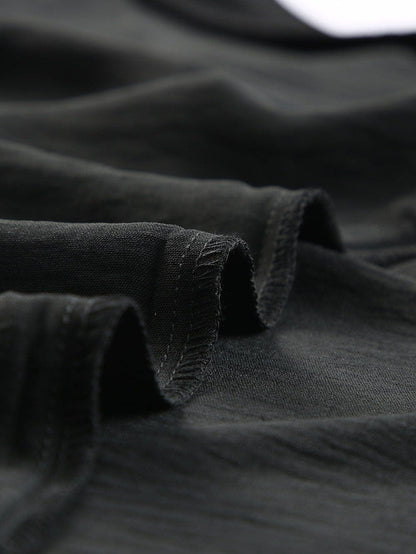 Petite Black Smocked Sleeve Blouse