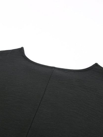 Petite Black Smocked Sleeve Blouse