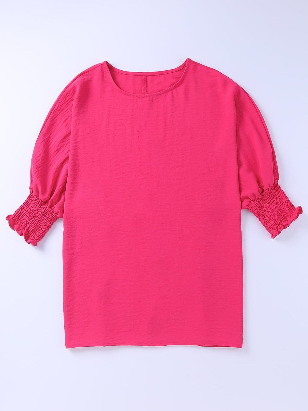 Petite Pink Smocked Sleeve Blouse