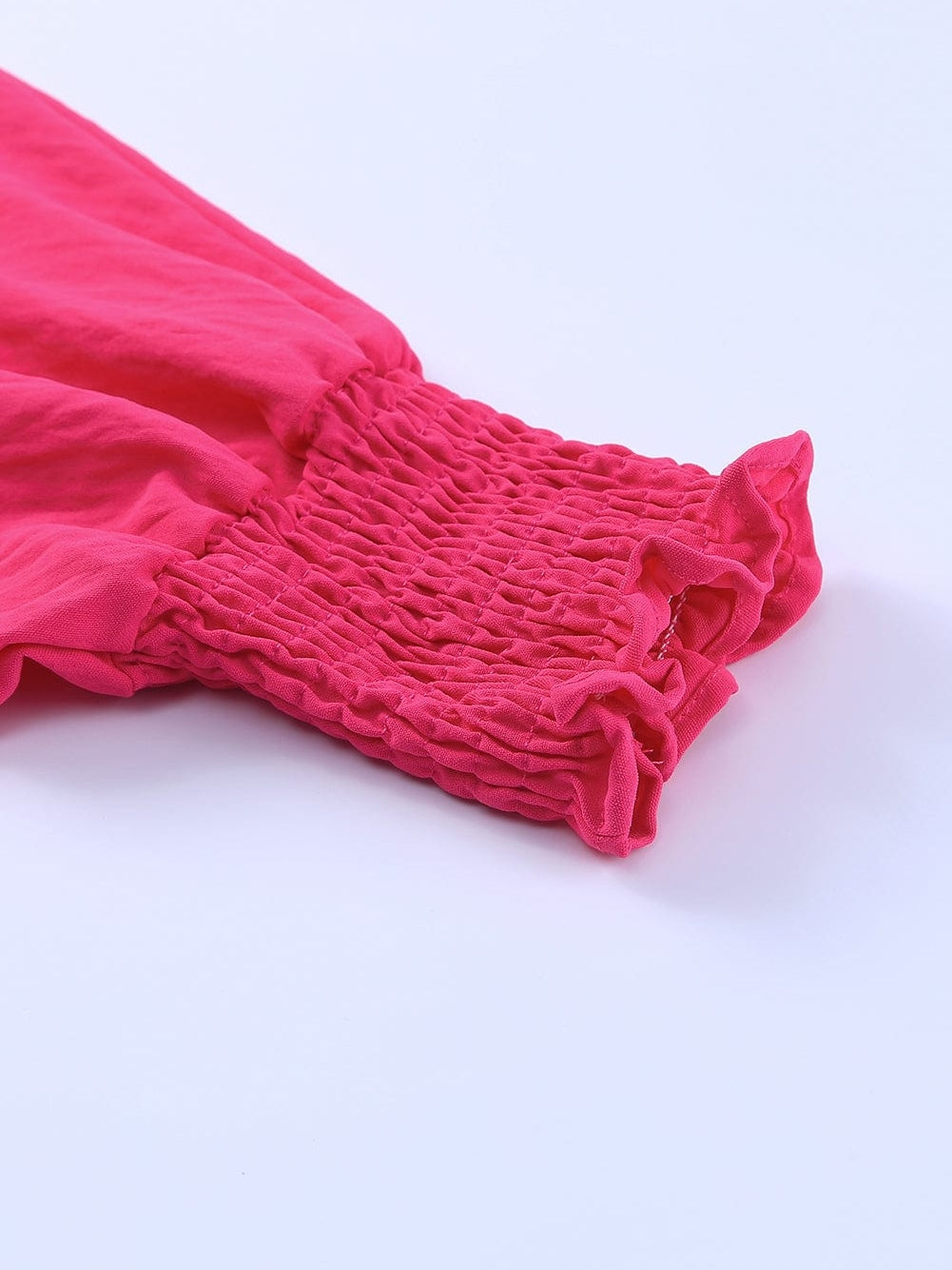 Petite Pink Smocked Sleeve Blouse