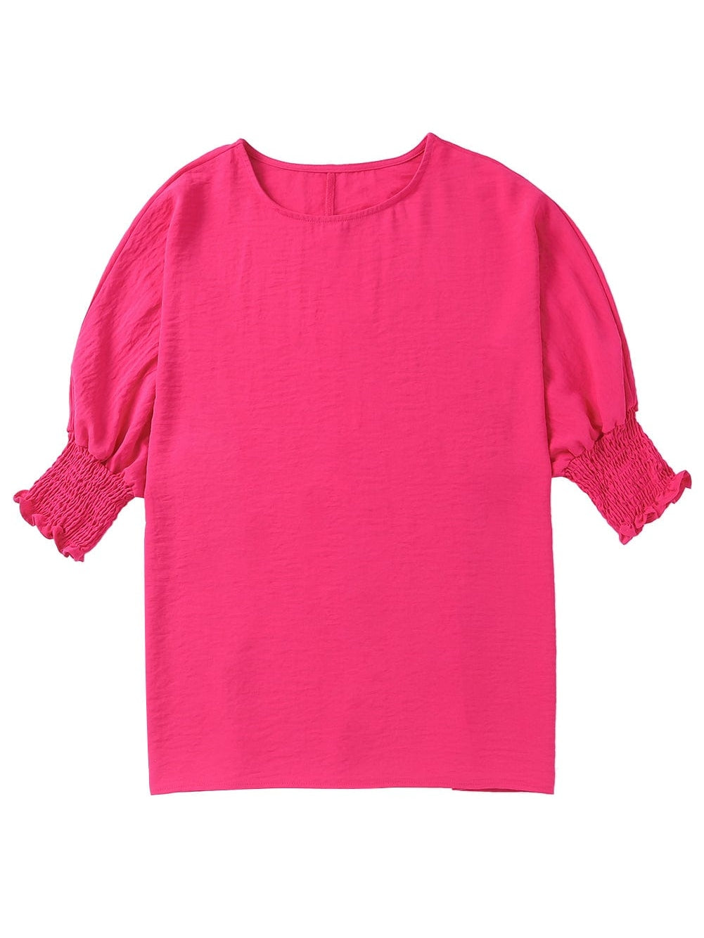 Petite Pink Smocked Sleeve Blouse