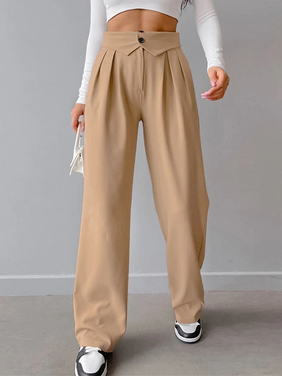 Women's Dress Pants Spandex Plain Grey Black Elegant High Waist Full Length Office / Career Street Fall Winter