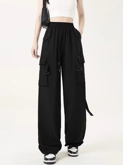 Women's Cargo Pants Polyester Plain Black Pink Fashion High Rise Full Length Street Daily Wear Fall Winter
