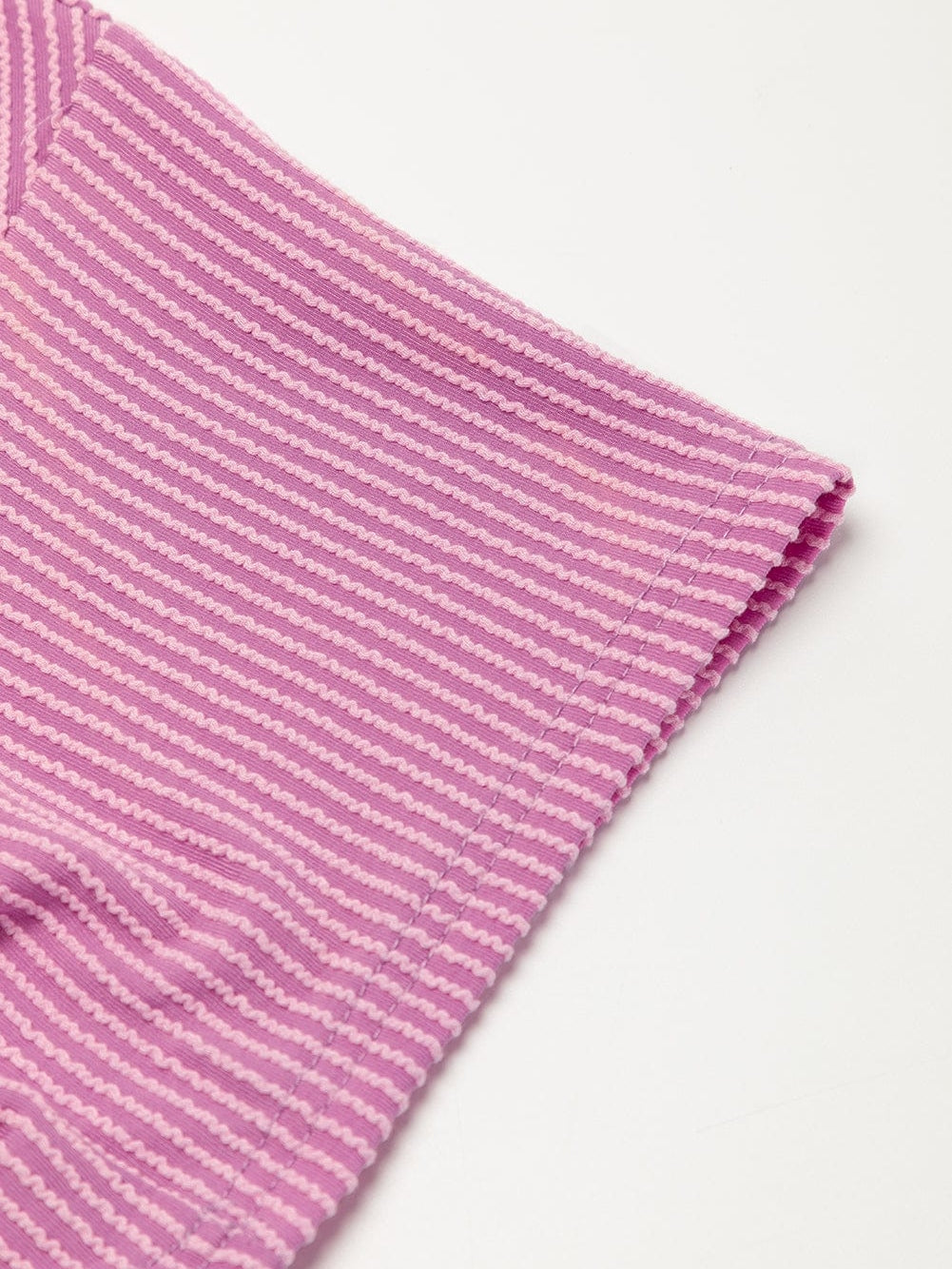 Phalaenopsis Ribbed Knit Tee and Shorts Set with Casual Style