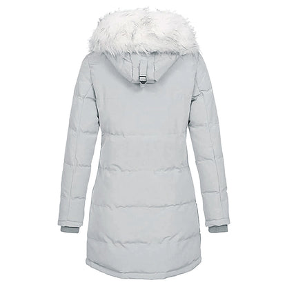 Women's Puffer Jacket Hiking Jacket Hiking Windbreaker Winter Outdoor Thermal Warm Windproof Outerwear Winter Jacket Full Length Visible Zipper Fishing Camping / Hiking / Caving Traveling Black White