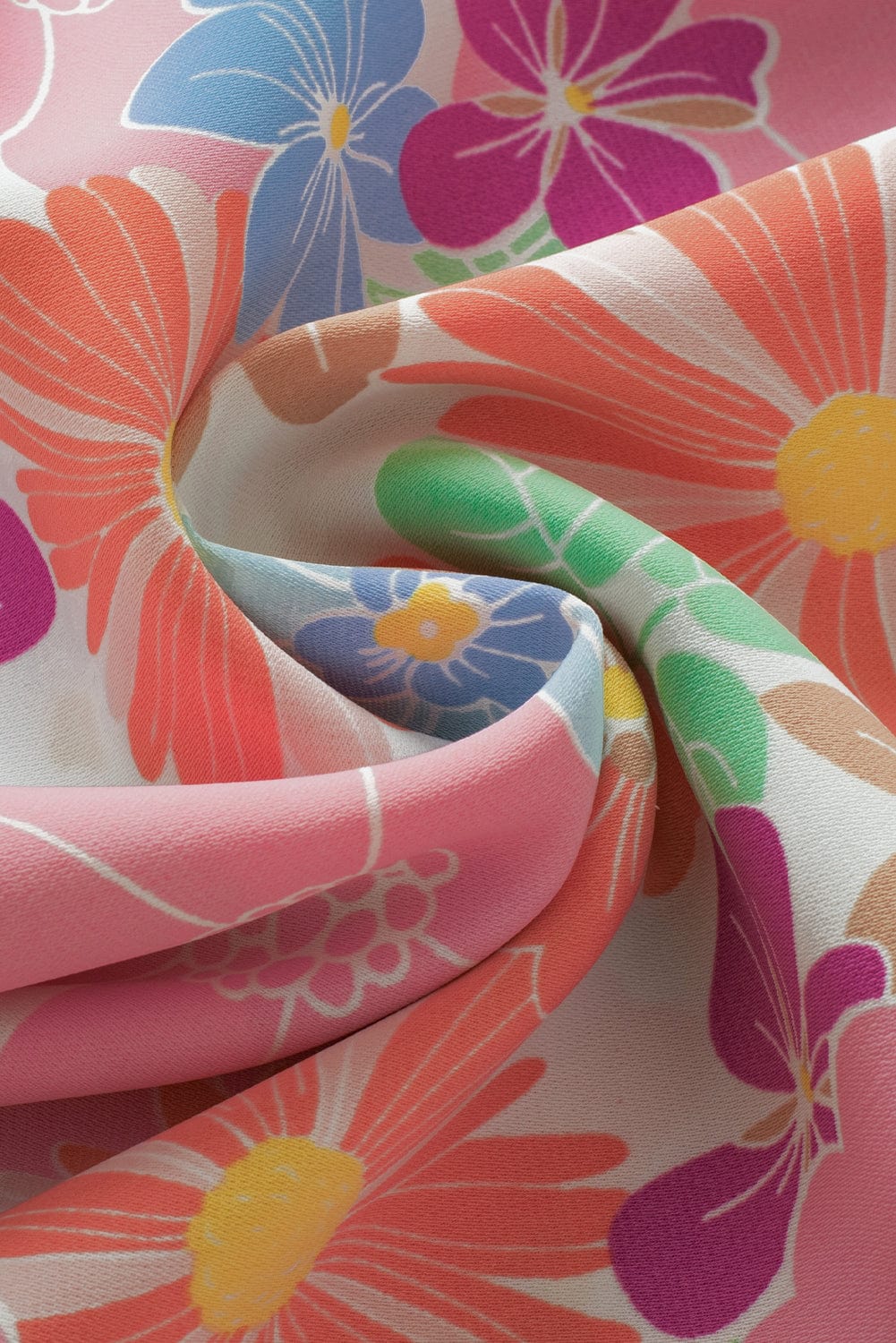 Pink Blossom Flutter Sleeve Pleated Blouse