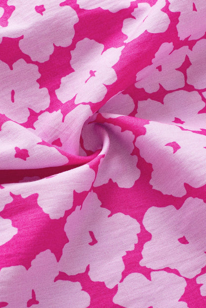 Pink Blossom Ruffle Sleeve Blouse with Ric Rac Detail