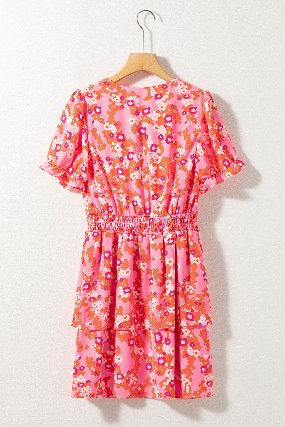 Pink Blossom Ruffle Tiered Mini Dress