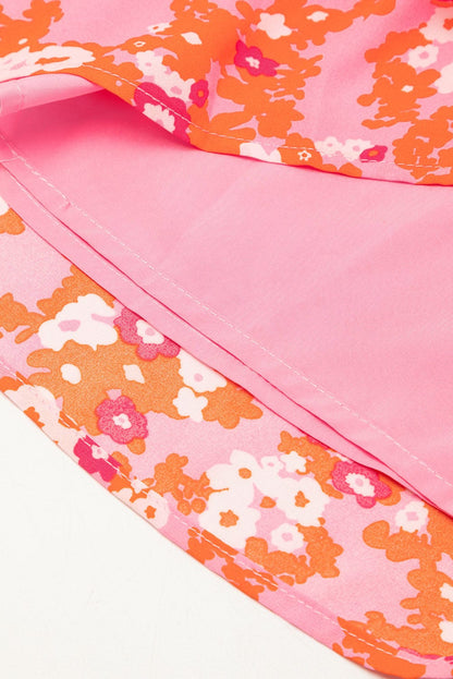 Pink Blossom Ruffle Tiered Mini Dress