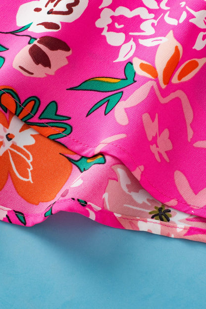 Pink Blossom Smocked Short Sleeve Blouse