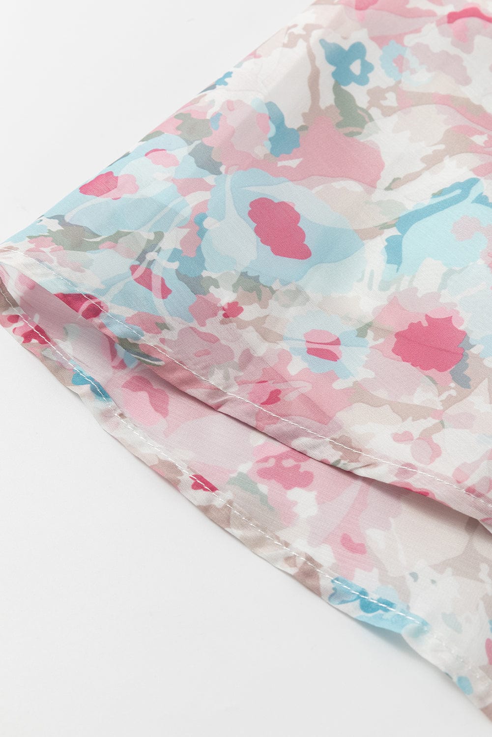 Pink Blossom Square Neck Ruffled Mini Dress