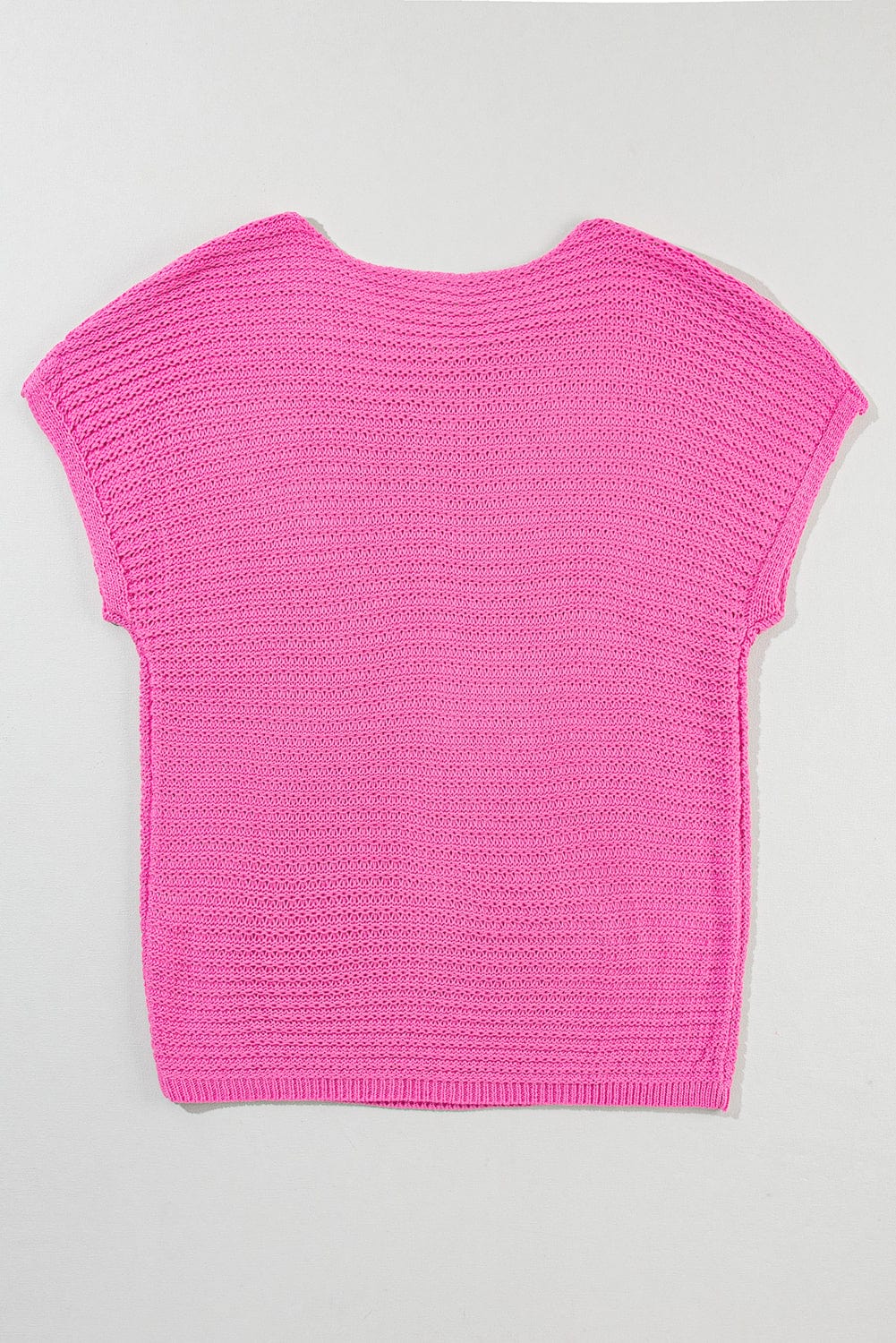 Pink Boat Neck Loose Knit Dolman Sleeve Sweater