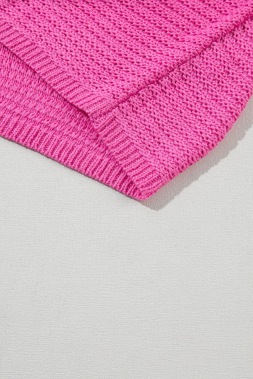 Pink Boat Neck Loose Knit Dolman Sleeve Sweater