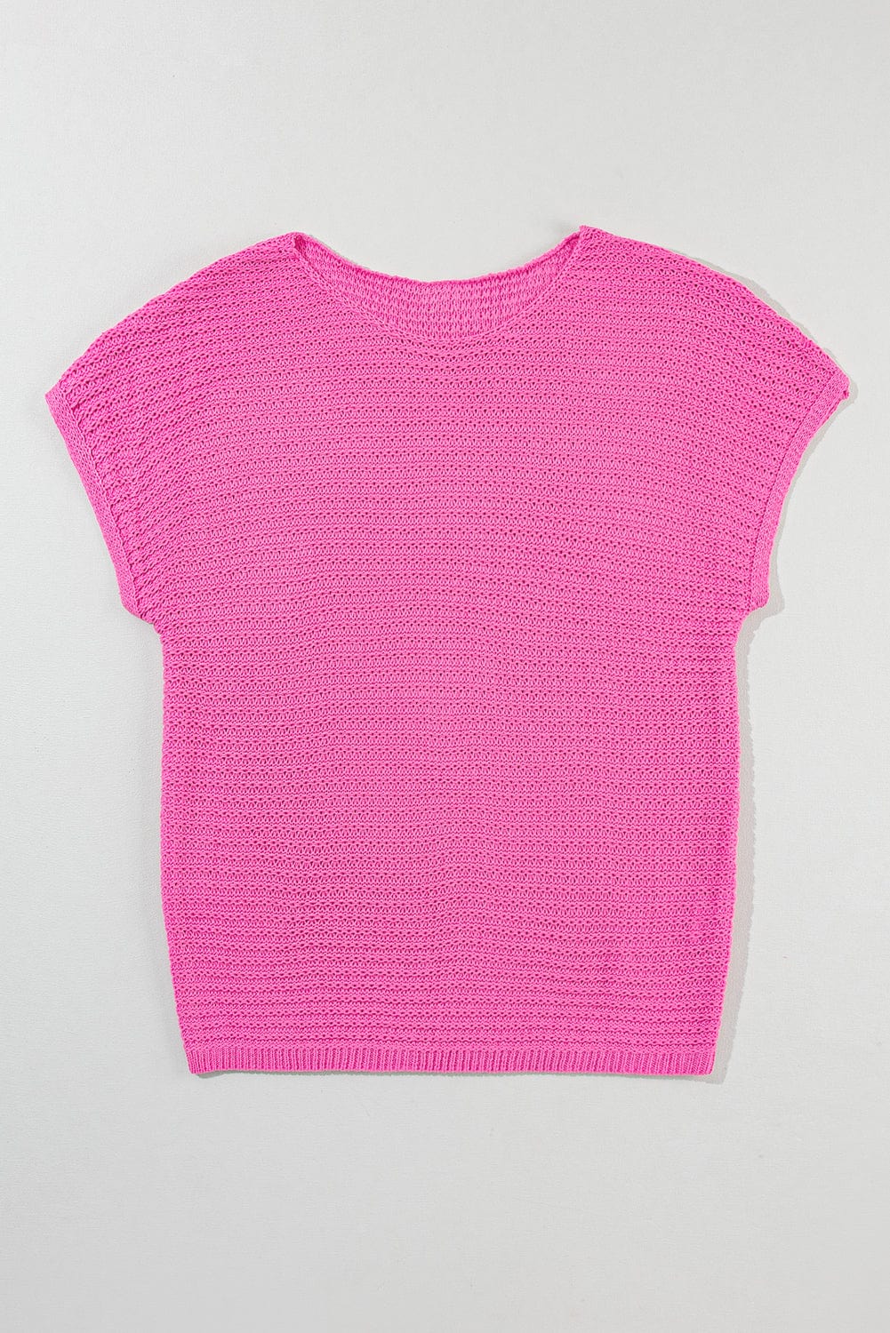Pink Boat Neck Loose Knit Dolman Sleeve Sweater