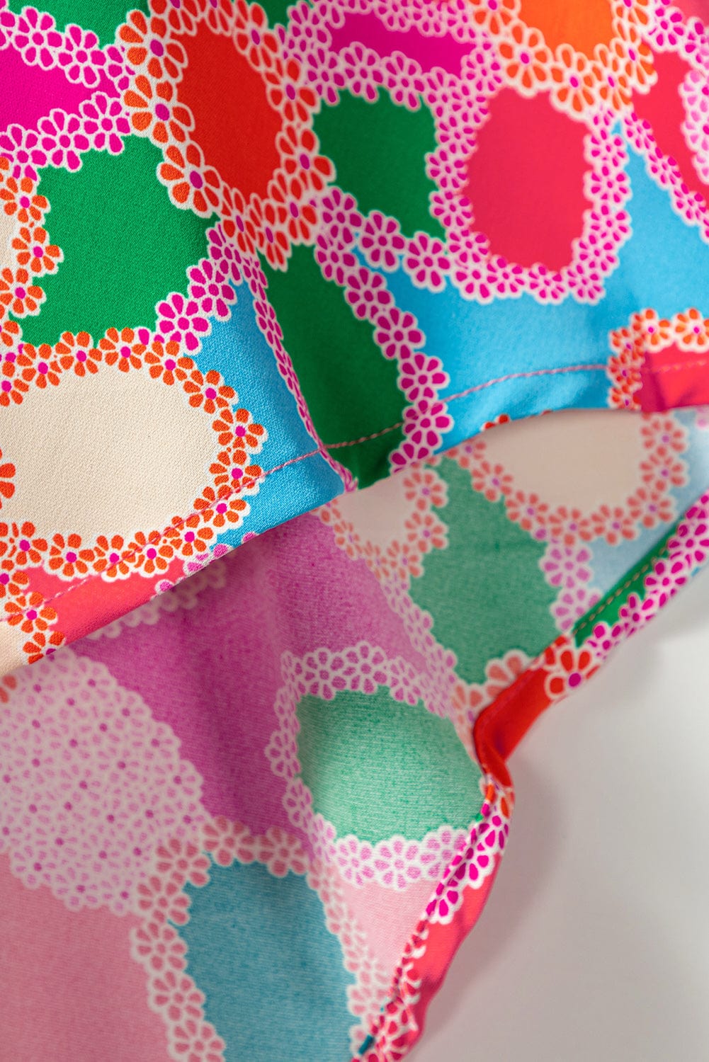 Pink Boho Floral Print Spaghetti Strap Flowy Midi Dress