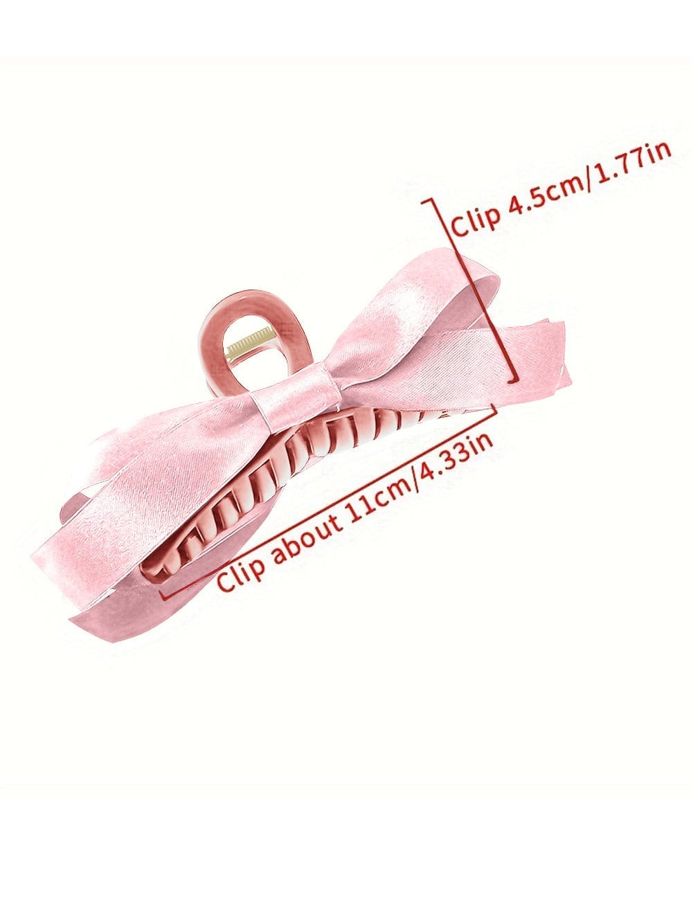 Pink Bow Decor Large Hair Claw Clip