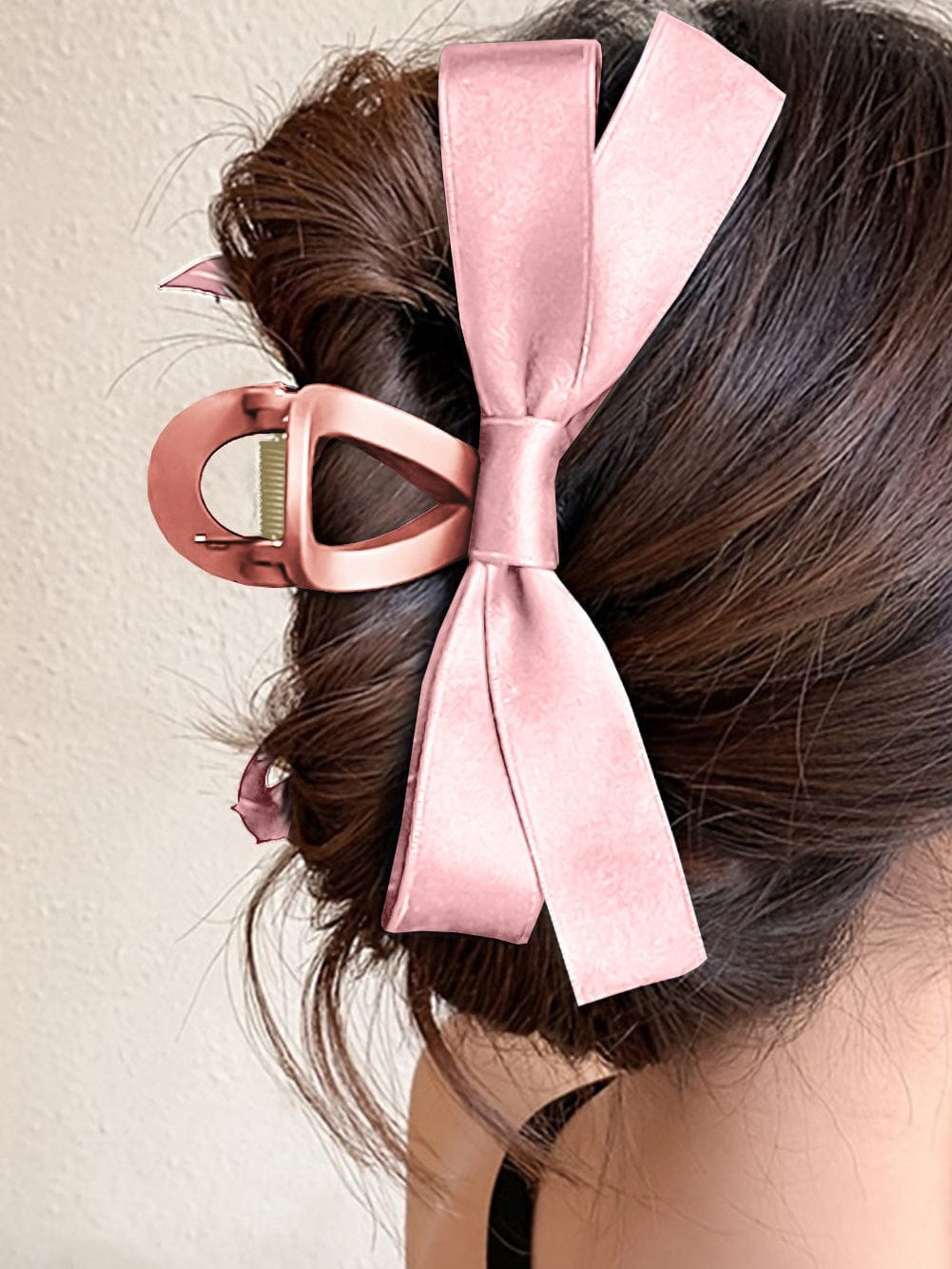 Pink Bow Decor Large Hair Claw Clip
