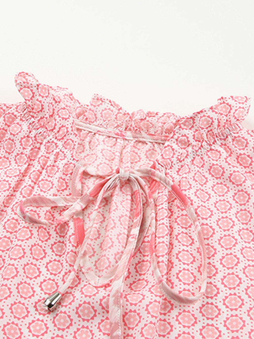 Pink Diamond Abstract Print V-Neck Sleeveless Maxi Dress