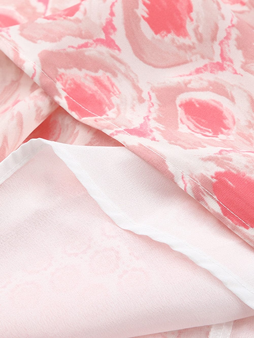 Pink Diamond Abstract Print V-Neck Sleeveless Maxi Dress