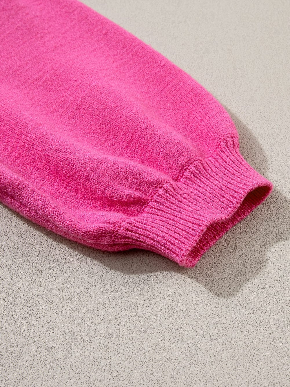 Pink Floral Bubble Sleeve Sweater with Vintage Charm