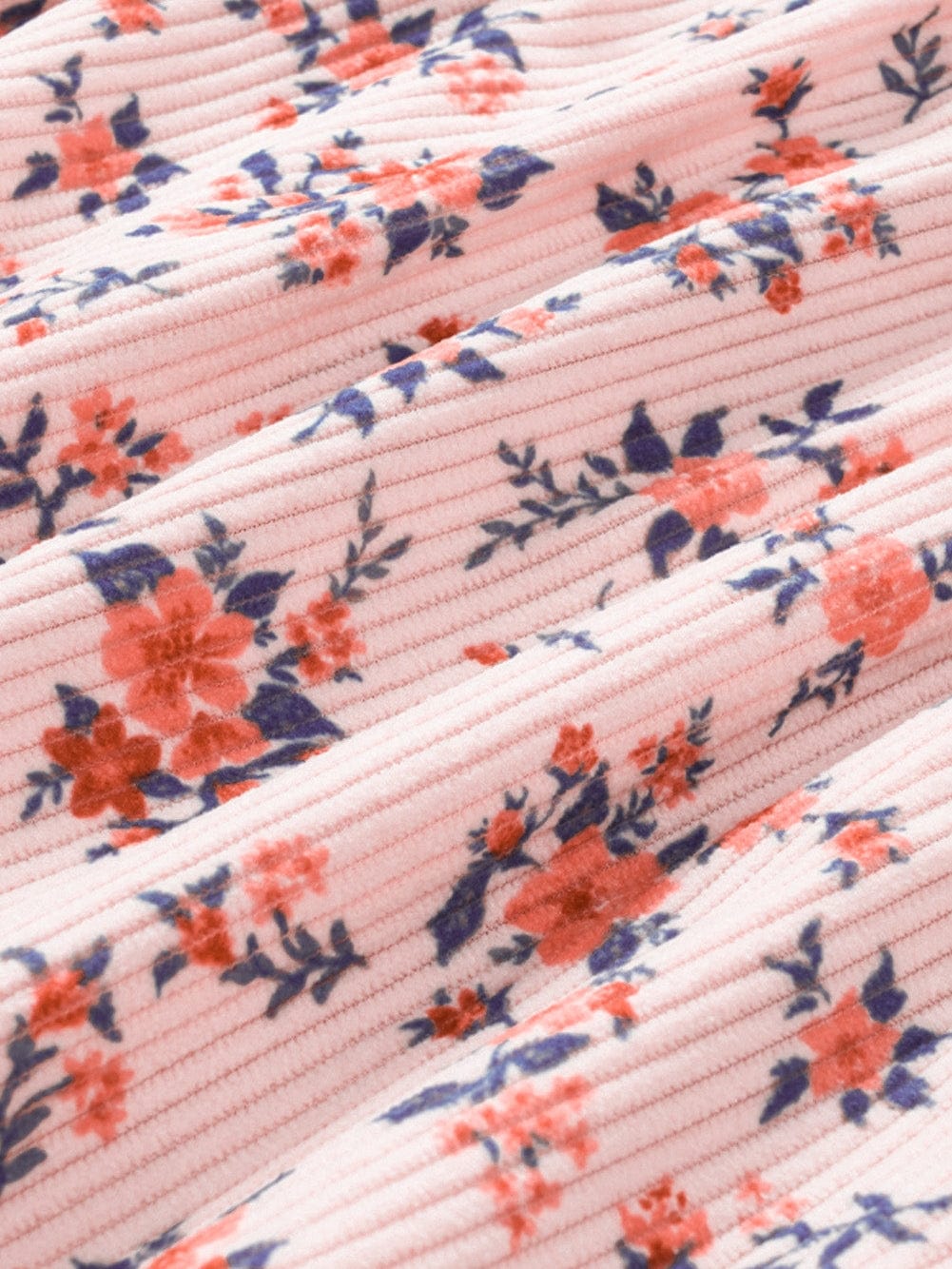 Pink Floral Button-Down Shirt Dress with Flap Pockets