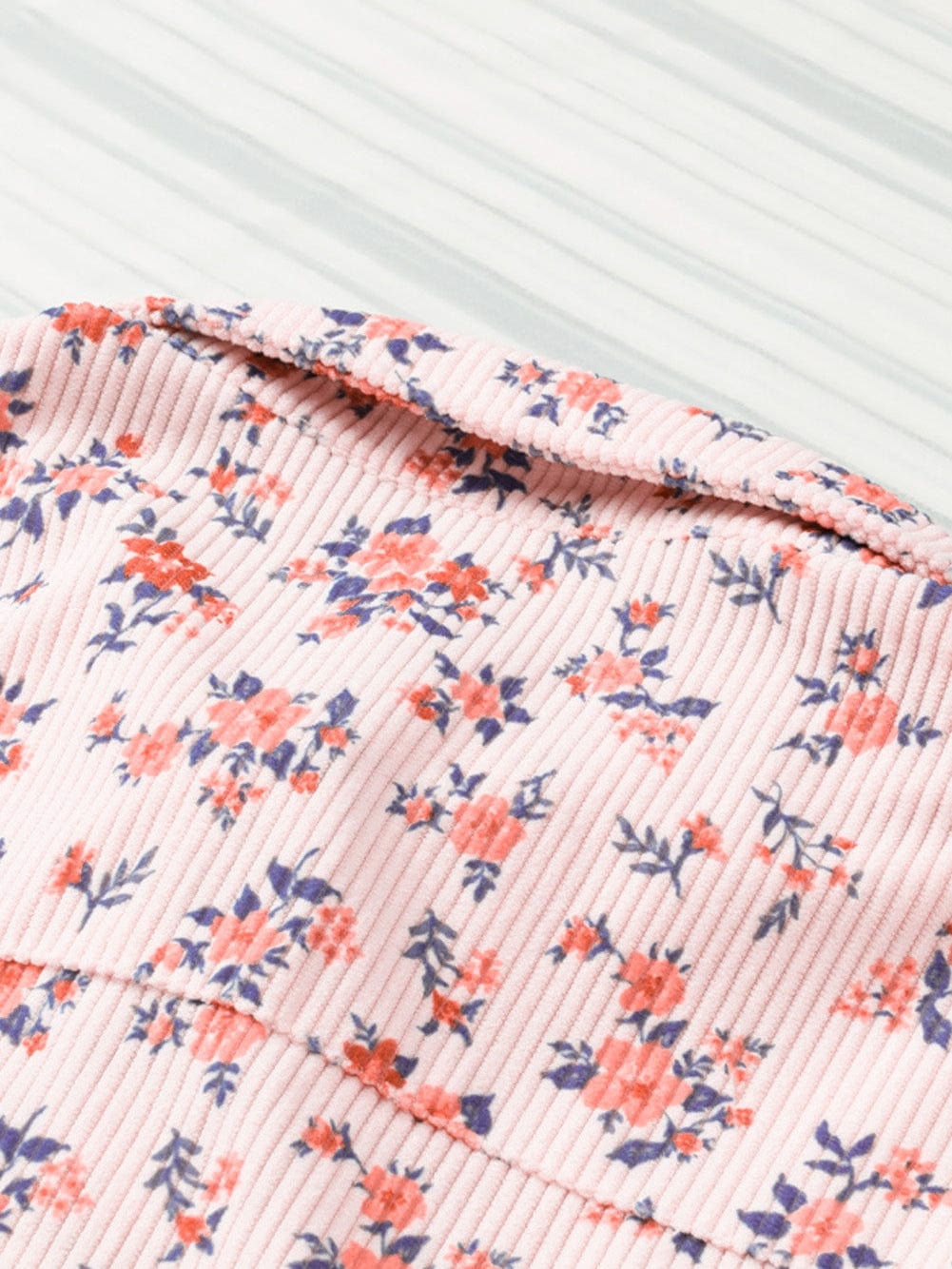 Pink Floral Button-Down Shirt Dress with Flap Pockets