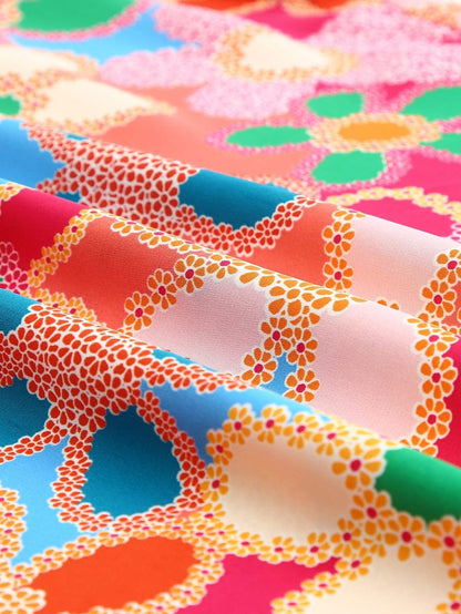 Pink Floral Embroidered Ruffle Tank Top with Vintage Charm