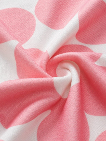 Pink Floral Knit V-Neck Sleeveless Tank Top