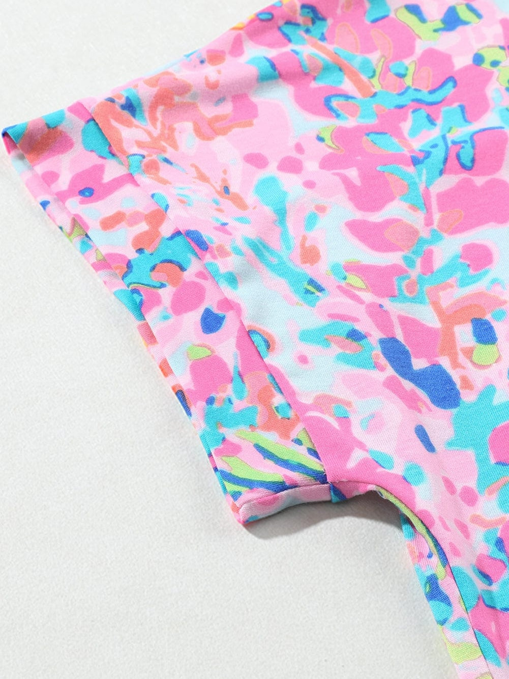 Pink Floral Painted Loose Fit Tee